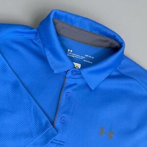 Under Armour Shirt Mens Large Loose Heat Gear Tech Polo Blue Short Sleeve‎ L